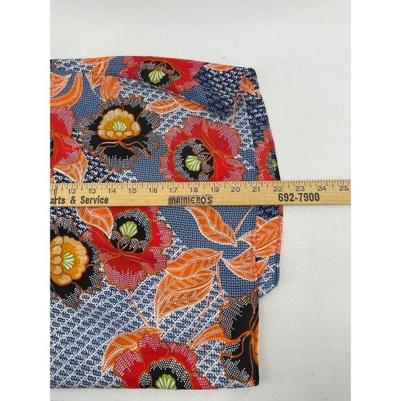 Chenault Women's Blouse Top Petite Small Floral Colorful Boho Blue Red Orange - Picture 6 of 9